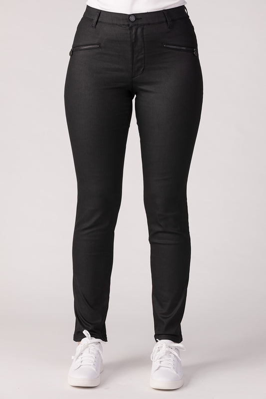 15639-439-09 / Slim, High Waist - Black Coated