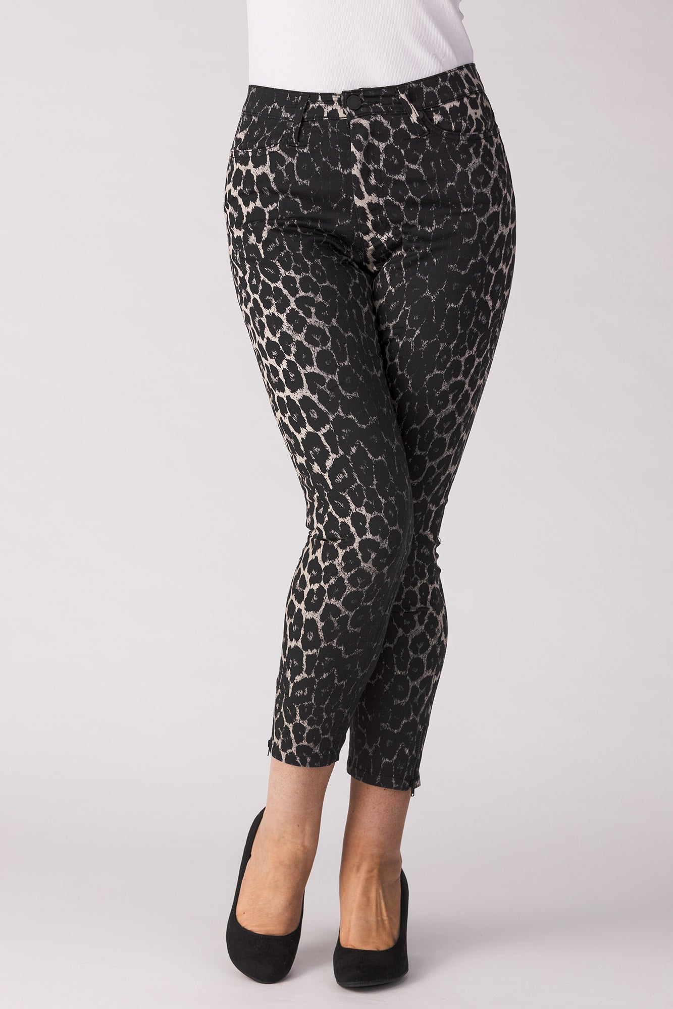15640-440-07 / Super Slim Ankle, High Waist - Dark Leopard