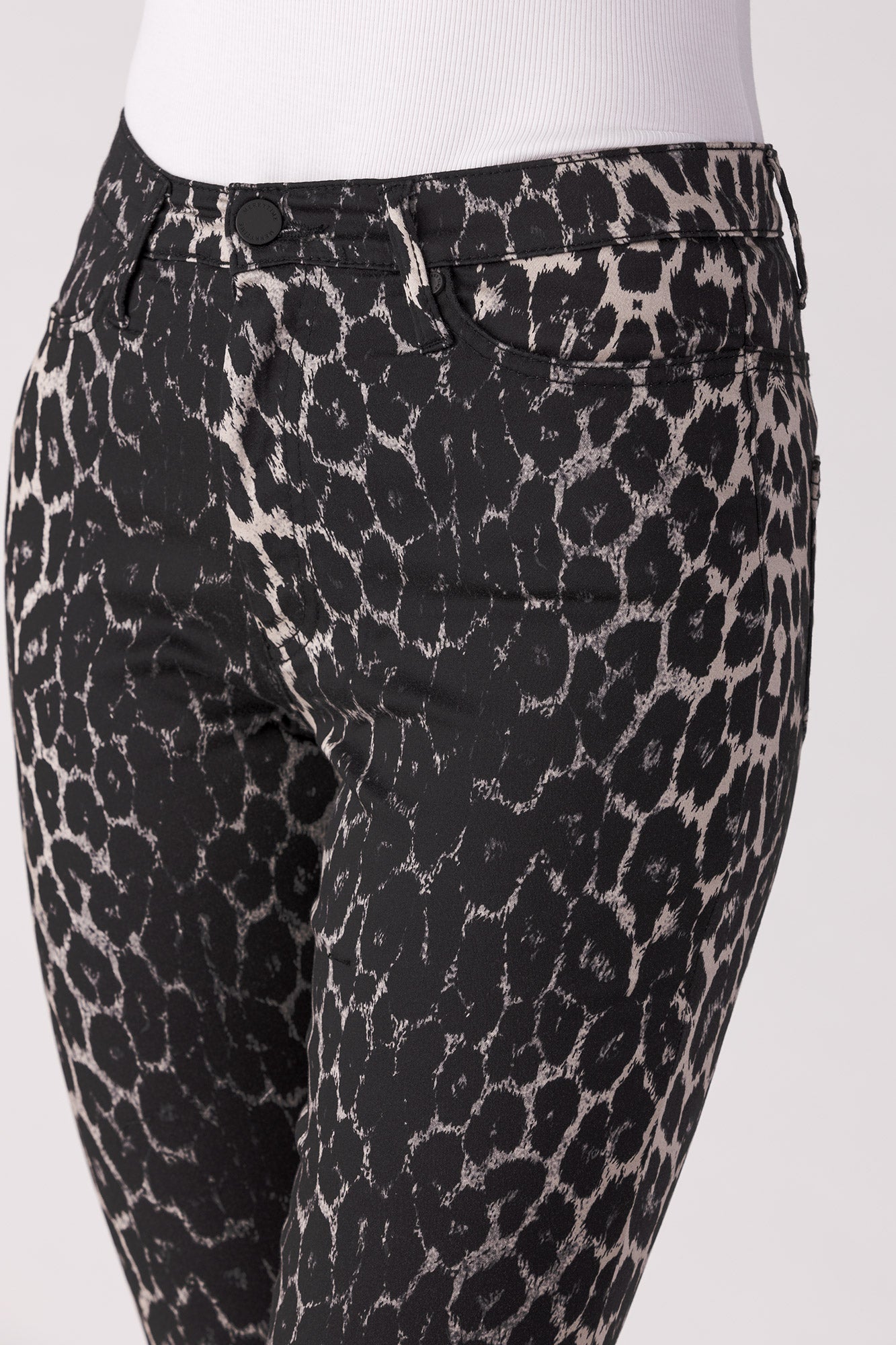 15640-440-07 / Super Slim Ankel, Høj Talje - Mørk Leopard