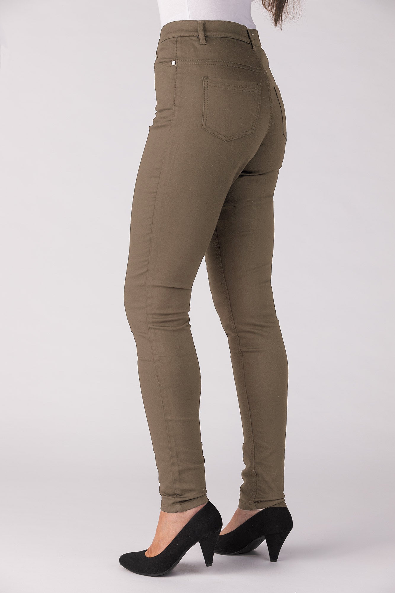 15650-431-48 / Super Slim, High Waist - Olive Wine