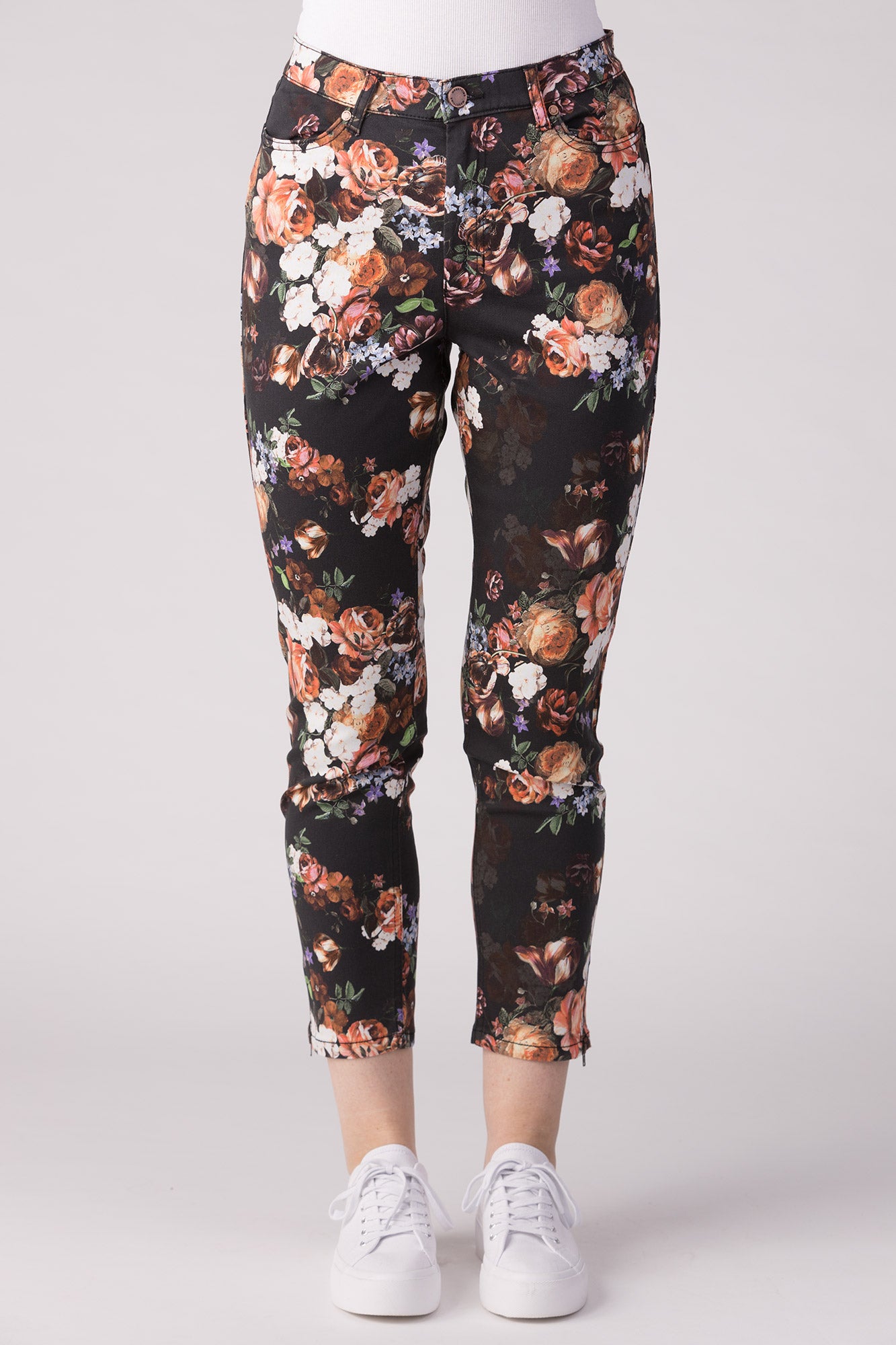 15640-440-69 / Super Slim Ankle, High Waist – Orange Flower