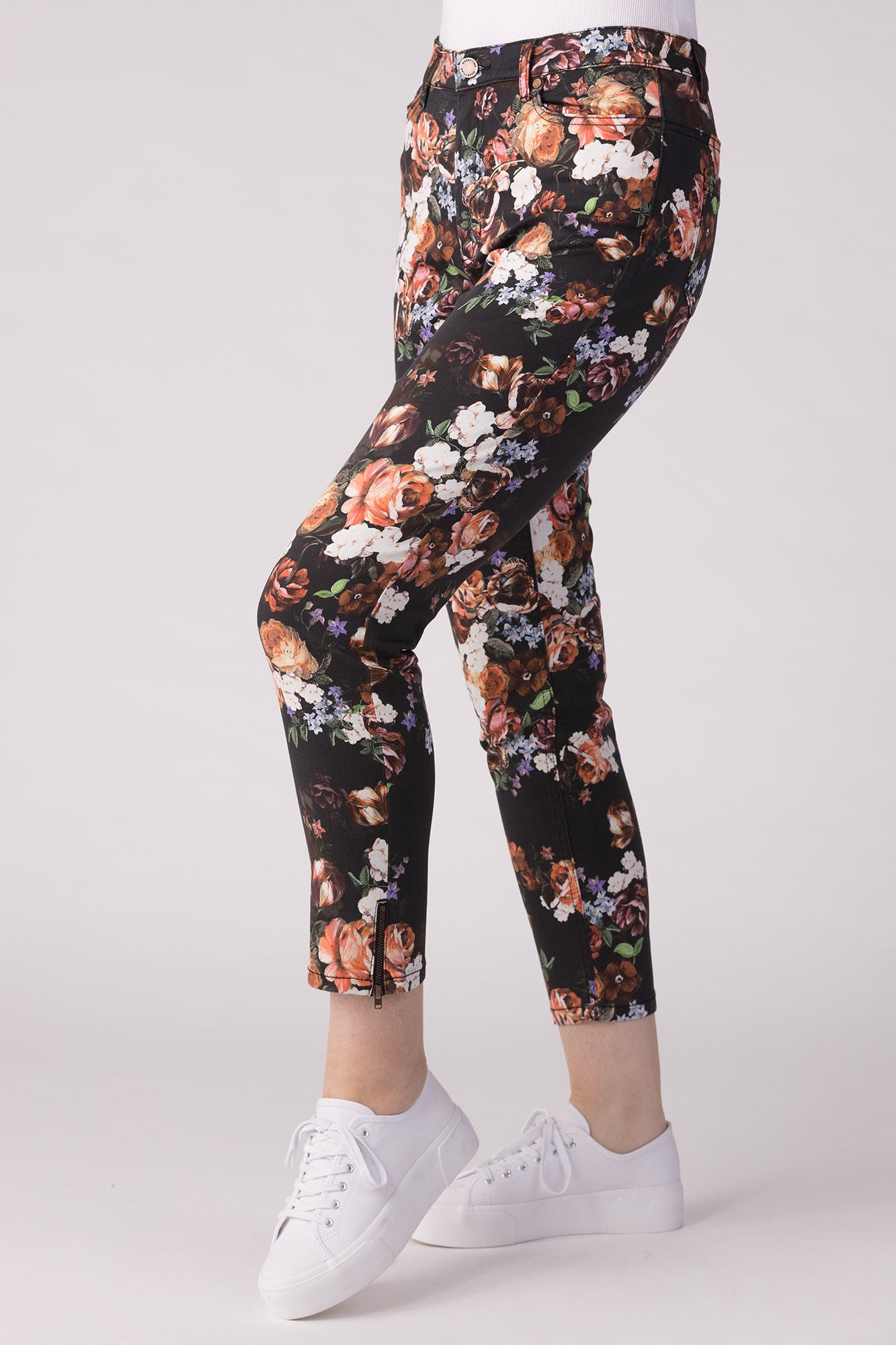 15640-440-69 / Super Slim Ankle, High Waist – Orange Flower
