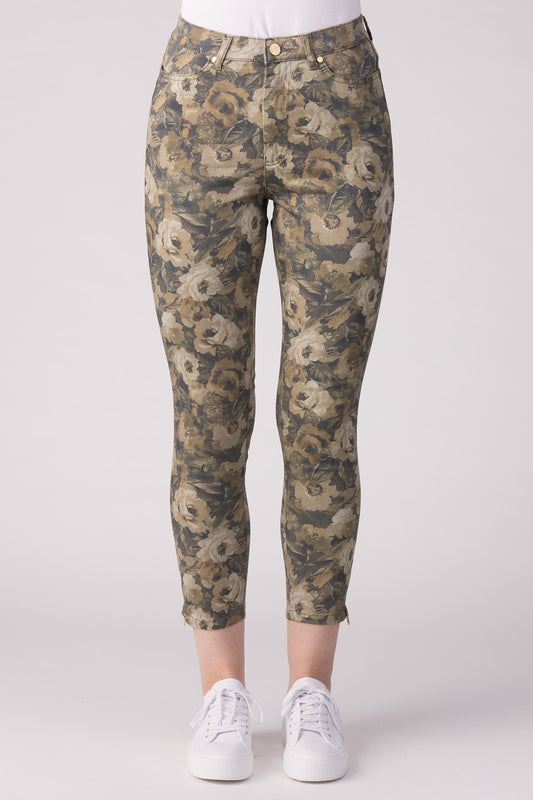 15640-440-40 / Super Slim Ankle, High Waist - Floral Dark