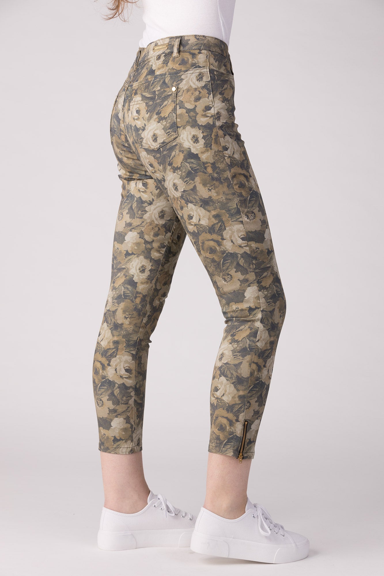 15640-440-40 / Super Slim Ankel - Blomster Mørk