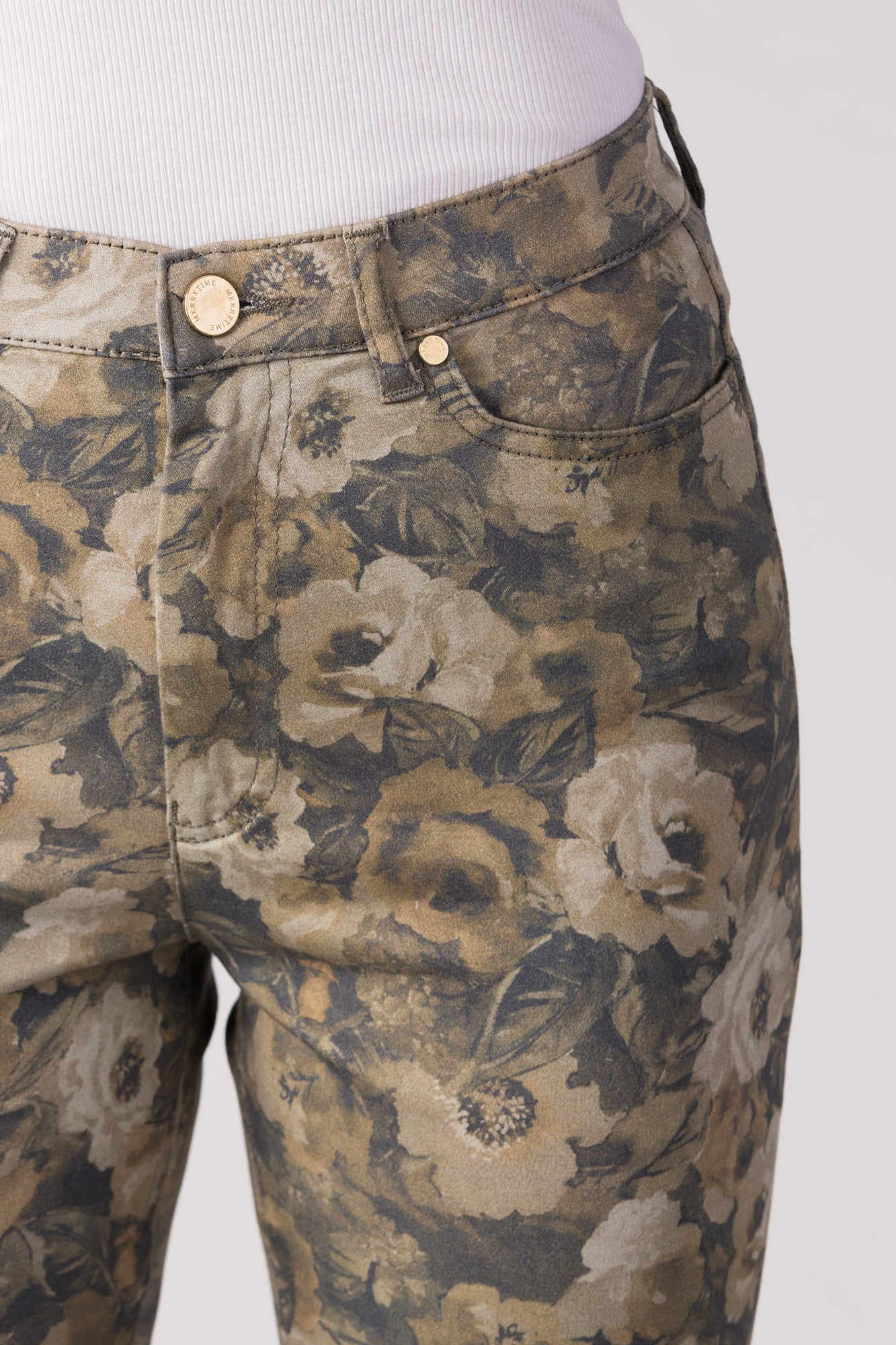 15640-440-40 / Super Slim Ankel - Blomster Mørk