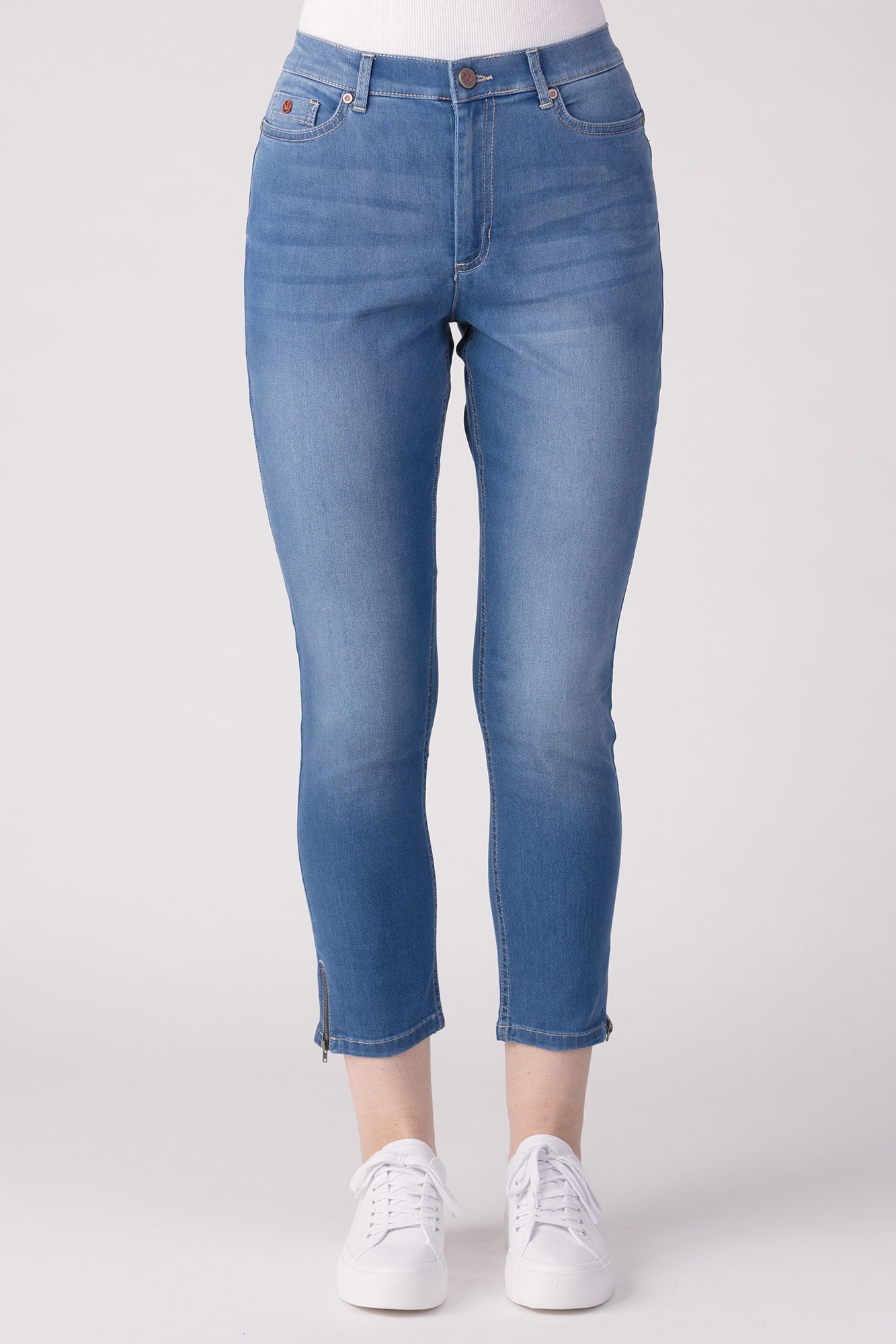 15651-432-21 / Super Slim Ankel, Høj Talje - Lys Denim