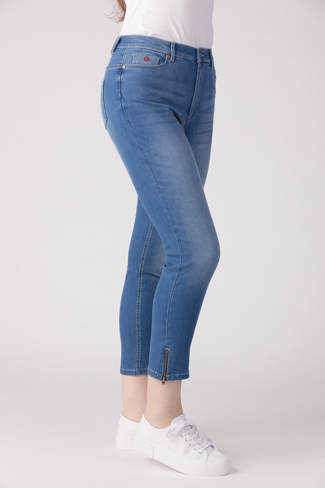 15651-432-21 / Super Slim Ankel, Høj Talje - Lys Denim