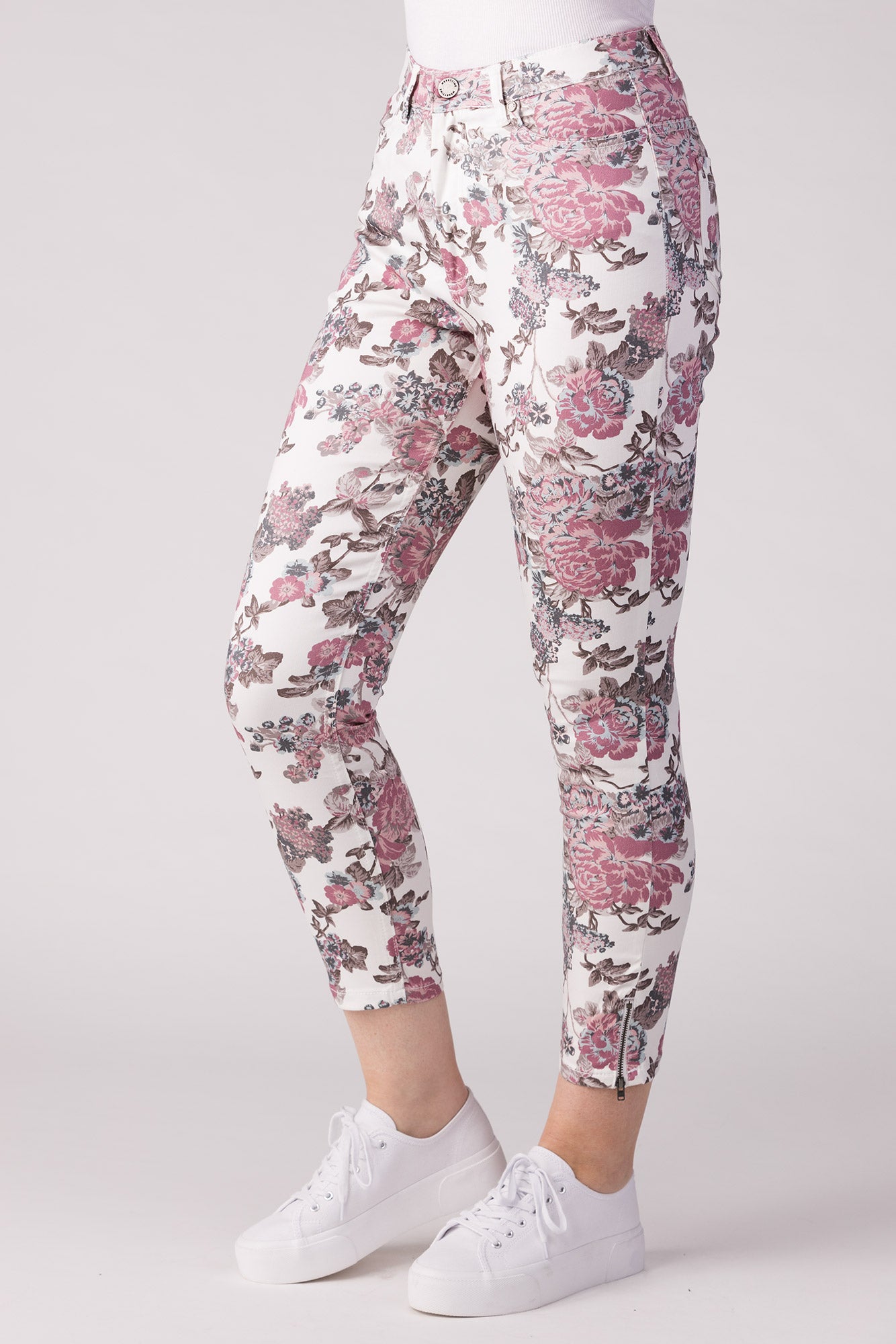 15640-440-51 / Super Slim Ankle, High Waist - Floral Light