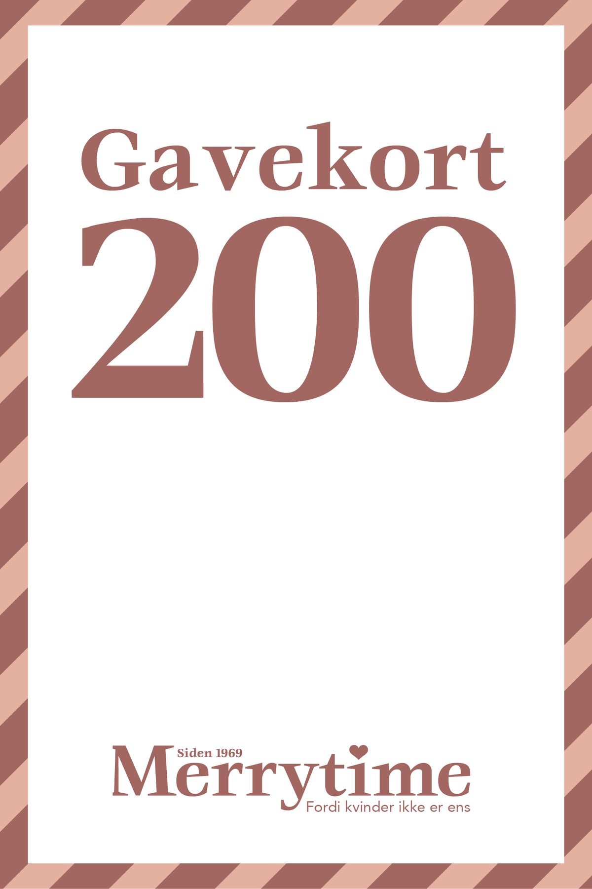Merrytime Gavekort på 200 kr.