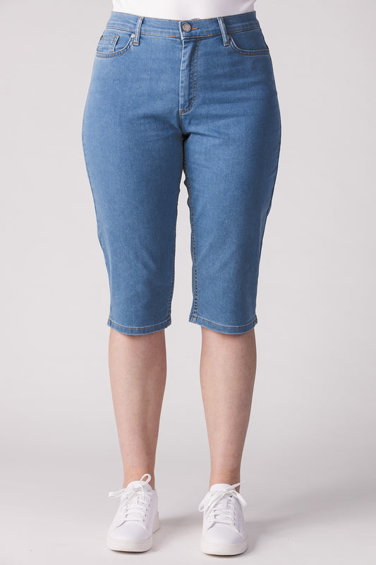 15661-432-20 / Shorts, Slim, Høj Talje - Lys denim